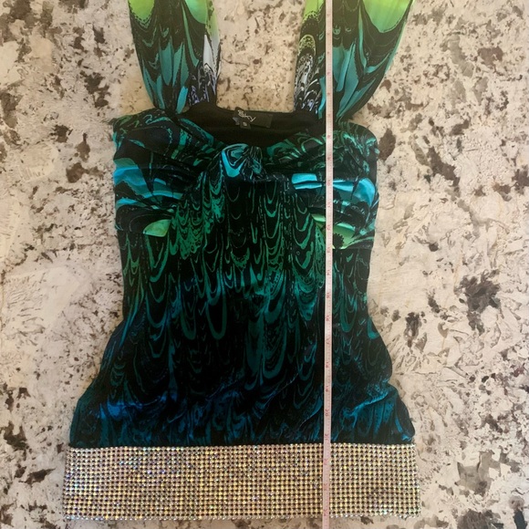 SKY top. Elastic band with Rhinestones at hips. Small - Picture 4 of 8